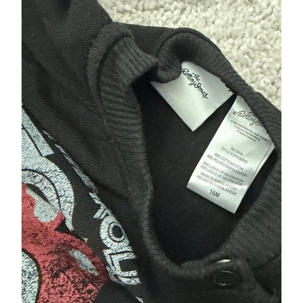 NEW Rolling Stones Set Size 18 Months US Tour Jersey Pullover & Gray Sweat Pants